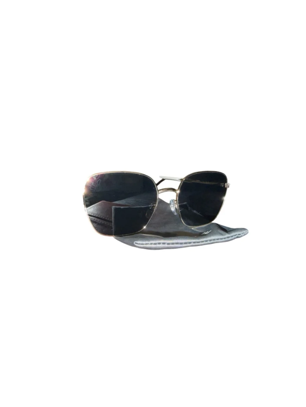 NWT Aire Spiral Gold Aviator Sunglasses Green Lenses UV Protection AIR2442269